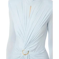 Elisabetta Franchi Kjoler*Red Carpet-kjole i Cupro Jersey med Draperinger Blå