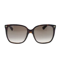 Gucci Solbriller*Rektangulære Trendy Solbriller med Metal Logo Brun