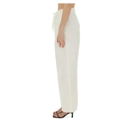 Victoria Beckham Bukser*Relaxed Fit Bukser med Snøre i Taljen Hvid