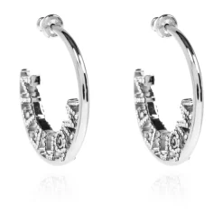 Alexander McQueen Smykker*Øreringe med et logo indfattet med funklende krystaller Grå