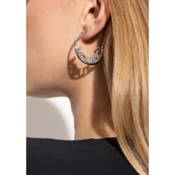 Alexander McQueen Smykker*Øreringe med et logo indfattet med funklende krystaller Grå