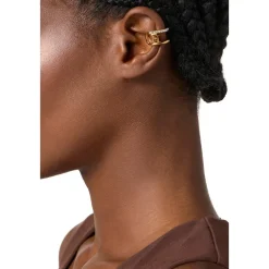 Elisabetta Franchi Smykker*Øreringe med logo og rhinsten Gul