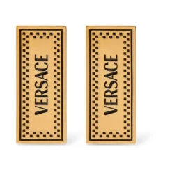 Versace Smykker*Retro Logo Metal Øreringe Gul