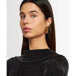 Versace Smykker*Retro Logo Metal Øreringe Gul