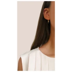 Frk. Lisberg Smykker*Røgkvarts Øreringe Forgyldt Sølv Gul