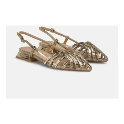 ALMA EN PENA Sandaler*Rhinestone cage sandals Gul
