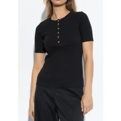 Anine Bing T-Shirts*Ribbed Top Alessia Sort