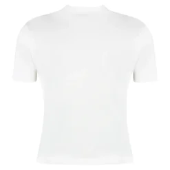 Jacquemus T-Shirts*Ribbet crew-neck T-shirt i bomuldsblanding Hvid