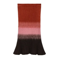 Fendi Nederdele*Ribstrikket Flared Midi Nederdel Multifarvet