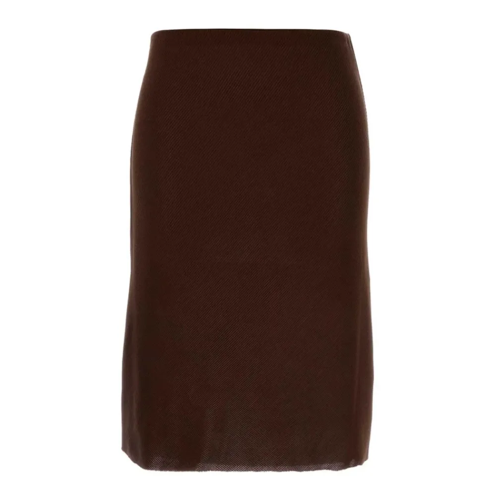 Miu Miu Nederdele*Ribstrikket Pencil Skirt Brun