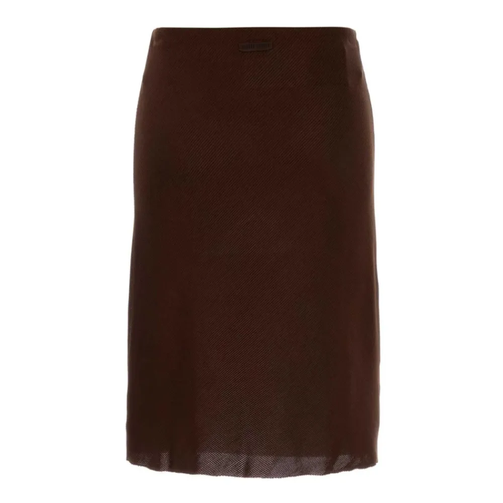 Miu Miu Nederdele*Ribstrikket Pencil Skirt Brun