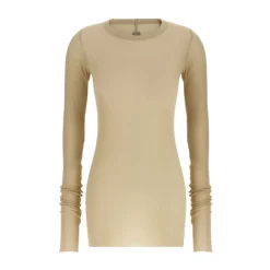 Rick Owens Striktrøjer & Sweatere*Ribstrikket Rundhalset Strik Beige