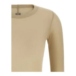 Rick Owens Striktrøjer & Sweatere*Ribstrikket Rundhalset Strik Beige