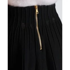 Balmain Nederdele*Ribstrikket skater nederdel Sort