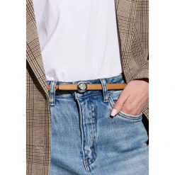 Tory Burch Bælter*Romy Reversibelt Ruskind Bælte Brun