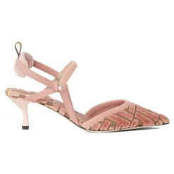 Fendi Pumps|Stiletter*Rosa Velvet Slingback Hæle Pink
