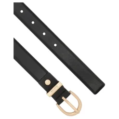 Kazar Bælter*Rounded Buckle Leather Belt Sort