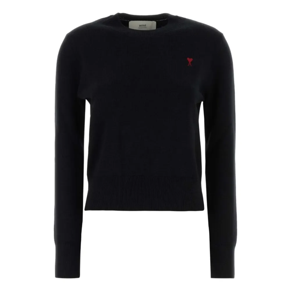 Ami Paris Striktrøjer & Sweatere*Round-neck Knitwear Sort