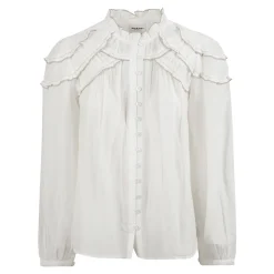 Isabel Marant Bluser & Skjorter*Ruffle Bluse Bomuldsblanding Hvid