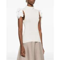 Alberta Ferretti Striktrøjer & Sweatere*Rullekrave Top Beige