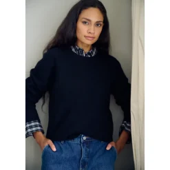 Karen by Simonsen Striktrøjer & Sweatere*Rundhalset strik Sort