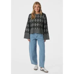 Neo Noir Striktrøjer & Sweatere*Rundhalset strik Multifarvet