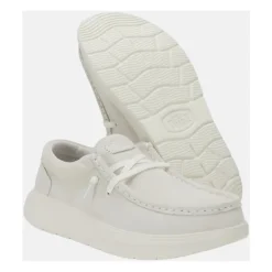 Hey Dude Snøresko*Ruskind Dame Mokkasiner Gummisål Hvid