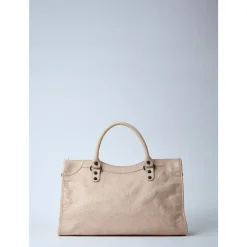 Balenciaga Indkøbstasker*Rynket Læder Håndtaske med Studs Brun