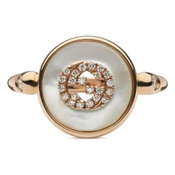 Gucci Smykker*Sammenføjelig ring i lyserødd, mop, diamant, gg pavé Gul