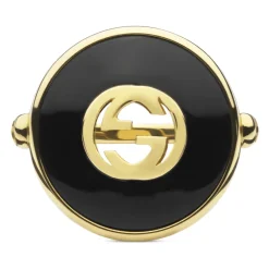 Gucci Smykker*Sammensatte ring i t d, onyx og diamant Gul