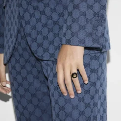 Gucci Smykker*Sammensatte ring i t d, onyx og diamant Gul