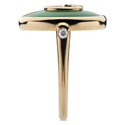 Gucci Smykker*Sammensatte ring i lyserød guld, agat og diamant Grøn