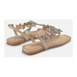 ALMA EN PENA Sandaler*Sandal prydet med strass-blomster Beige