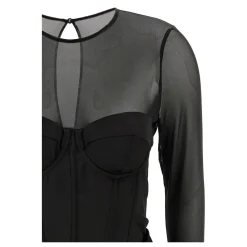 ROTATE Birger Christensen Kjoler*Satin Corset Mini Dress Sort