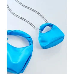 Stine Goya Bæltetasker*Satin Micro Hobo Taske Blå