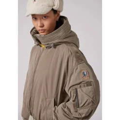 Parajumpers Jakker*Satin Oversize Bomberjakke med Dun Brun