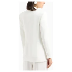 Emporio Armani Jakker*Satin Shawl Krave Knap Jakke Hvid