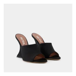 Paris Texas Stiletter*Sculptural Wedge Mules Sort