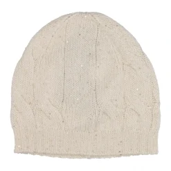 Gran Sasso Huer & Kasketter*Sequin Cable Beanie Beige