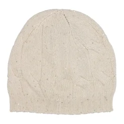 Gran Sasso Huer & Kasketter*Sequin Cable Beanie Beige