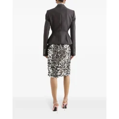 Dolce & Gabbana Nederdele*Sequin Pencil Skirt Grå