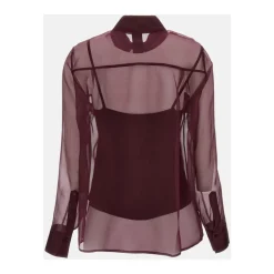 Federica Tosi Bluser & Skjorter*Sheer Silk Organza Bluse Rød