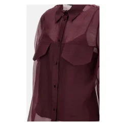 Federica Tosi Bluser & Skjorter*Sheer Silk Organza Bluse Rød