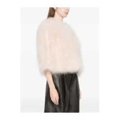 Yves Salomon Jakker*Short Feather Jacket Pink