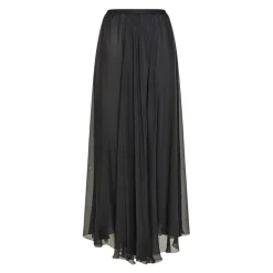 Forte Forte Nederdele*Silke Chiffon Lang Nederdel Sort