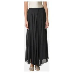 Forte Forte Nederdele*Silke Chiffon Lang Nederdel Sort