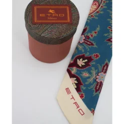 Etro Tørklæder*Silke Paisley Tørklæde med Kontrastkanter Multifarvet