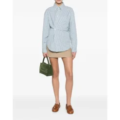 Dunst Bluser & Skjorter*Skjorte i ternet bomuld Blå