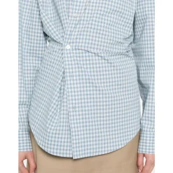 Dunst Bluser & Skjorter*Skjorte i ternet bomuld Blå