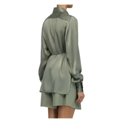 Semicouture Bluser & Skjorter*Skjorte med bindebånd i taljen Grøn